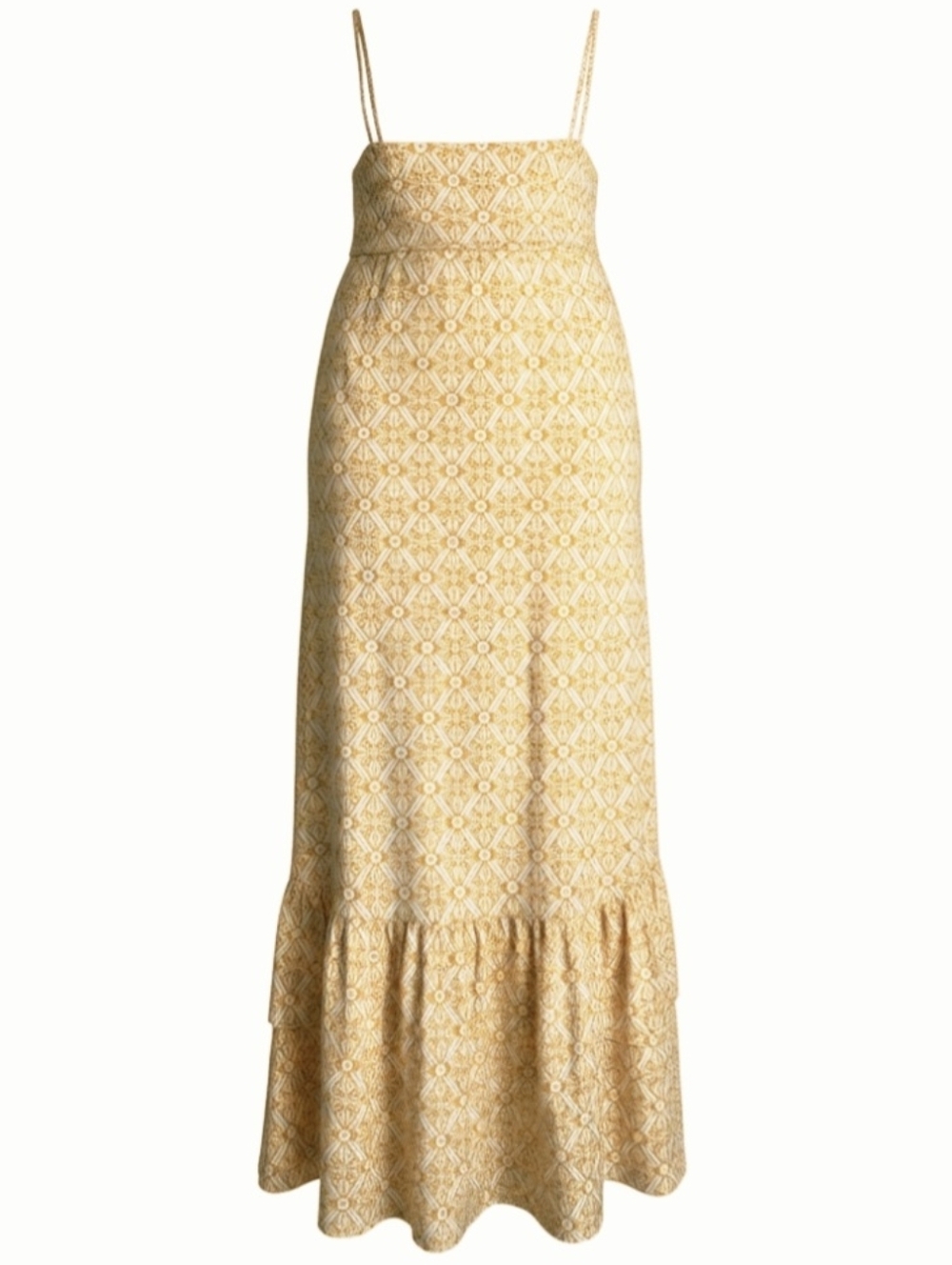 Mossimo Supply Co. Yellow Geometric Print Spaghetti-Strap Maxi Skirt